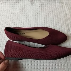 Ataiwee Knit Pointy Toe Ballet Stretchy Flats